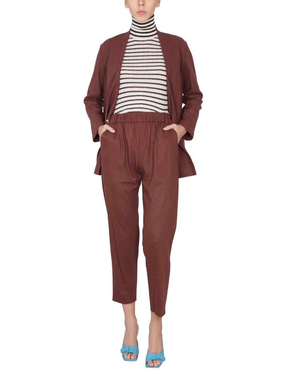 ALYSI PANTALONE CIGARETTE IN LANA VERGINE