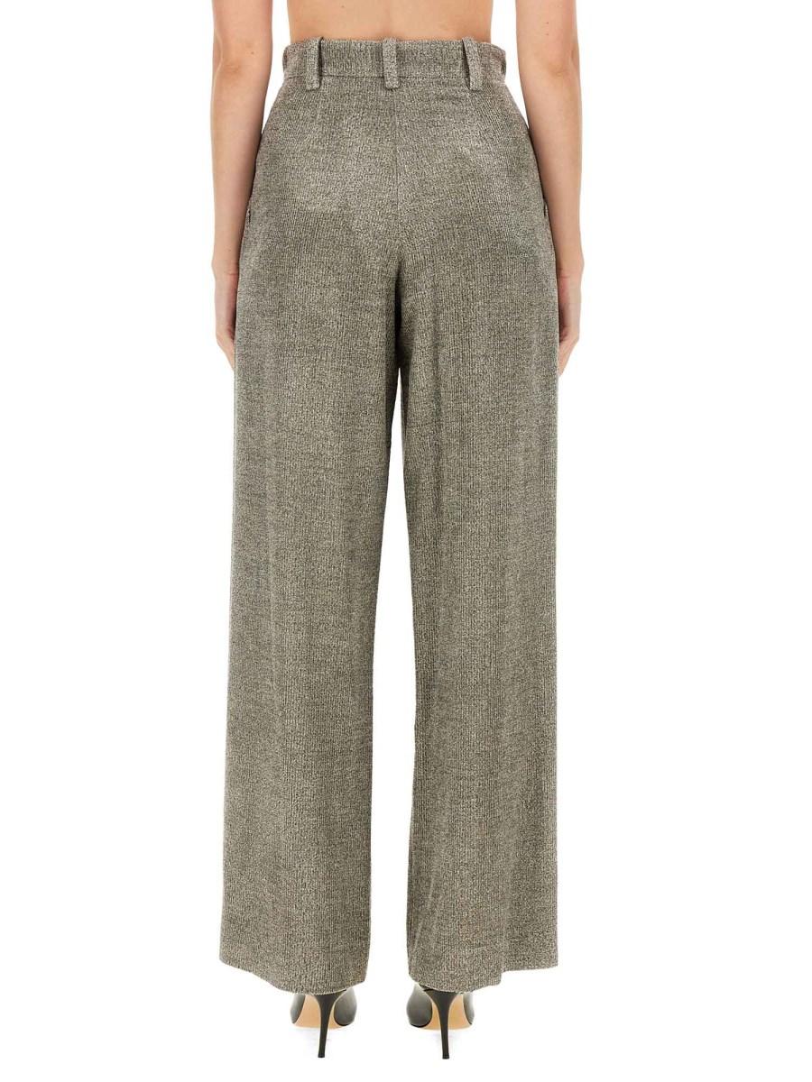 ALYSI PANTALONE PALAZZO IN VELVET