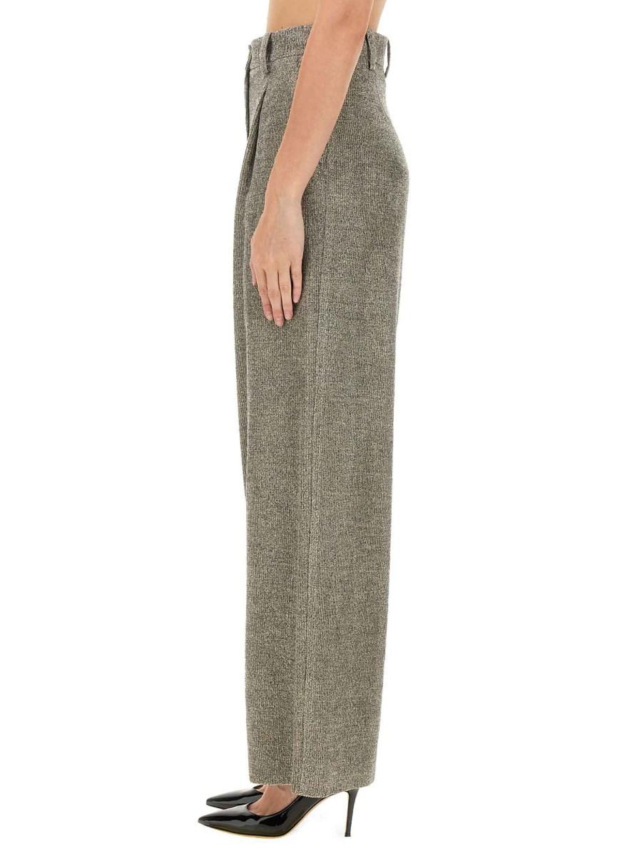 ALYSI PANTALONE PALAZZO IN VELVET