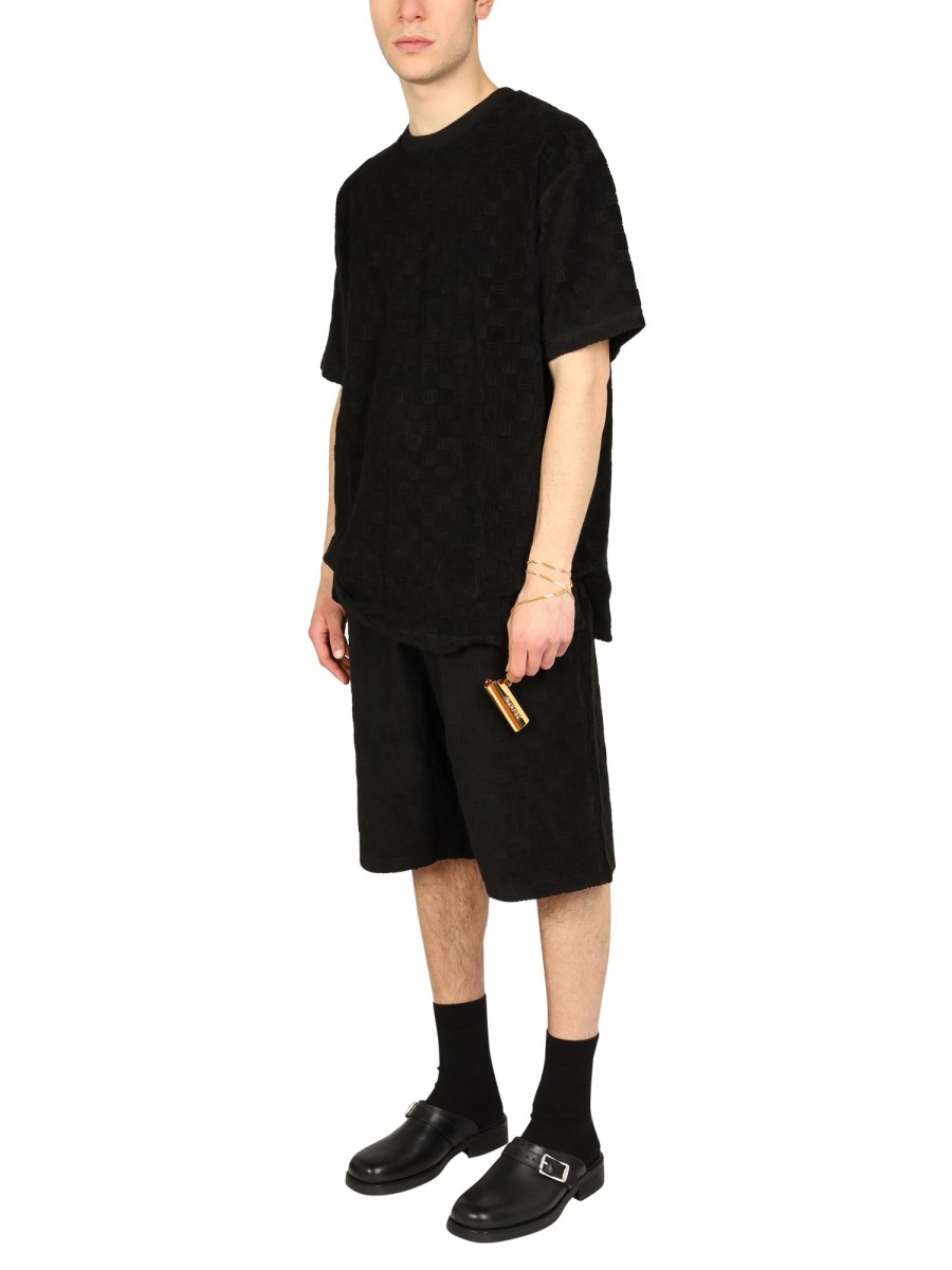 AMBUSH BERMUDA IN MISTO COTONE CON LOGO MONOGRAM