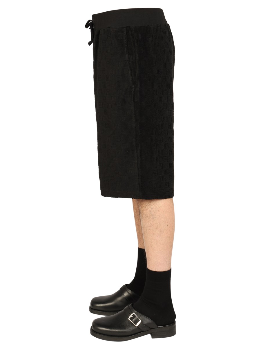 AMBUSH BERMUDA IN MISTO COTONE CON LOGO MONOGRAM