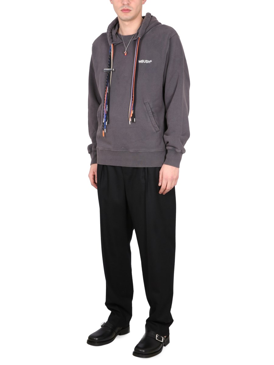 AMBUSH FELPA IN COTONE CON CAPPUCCIO MULTICORD