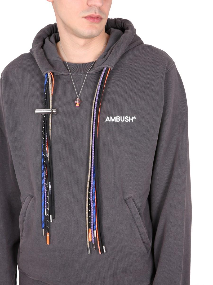AMBUSH FELPA IN COTONE CON CAPPUCCIO MULTICORD