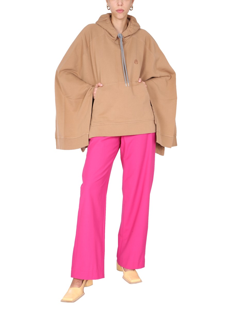 AMBUSH PANTALONE CON BOTTONE IN MISTO LANA VERGINE