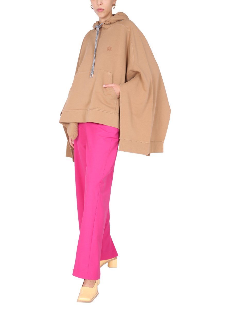 AMBUSH PONCHO FELPA IN COTONE CON RICAMO LOGO