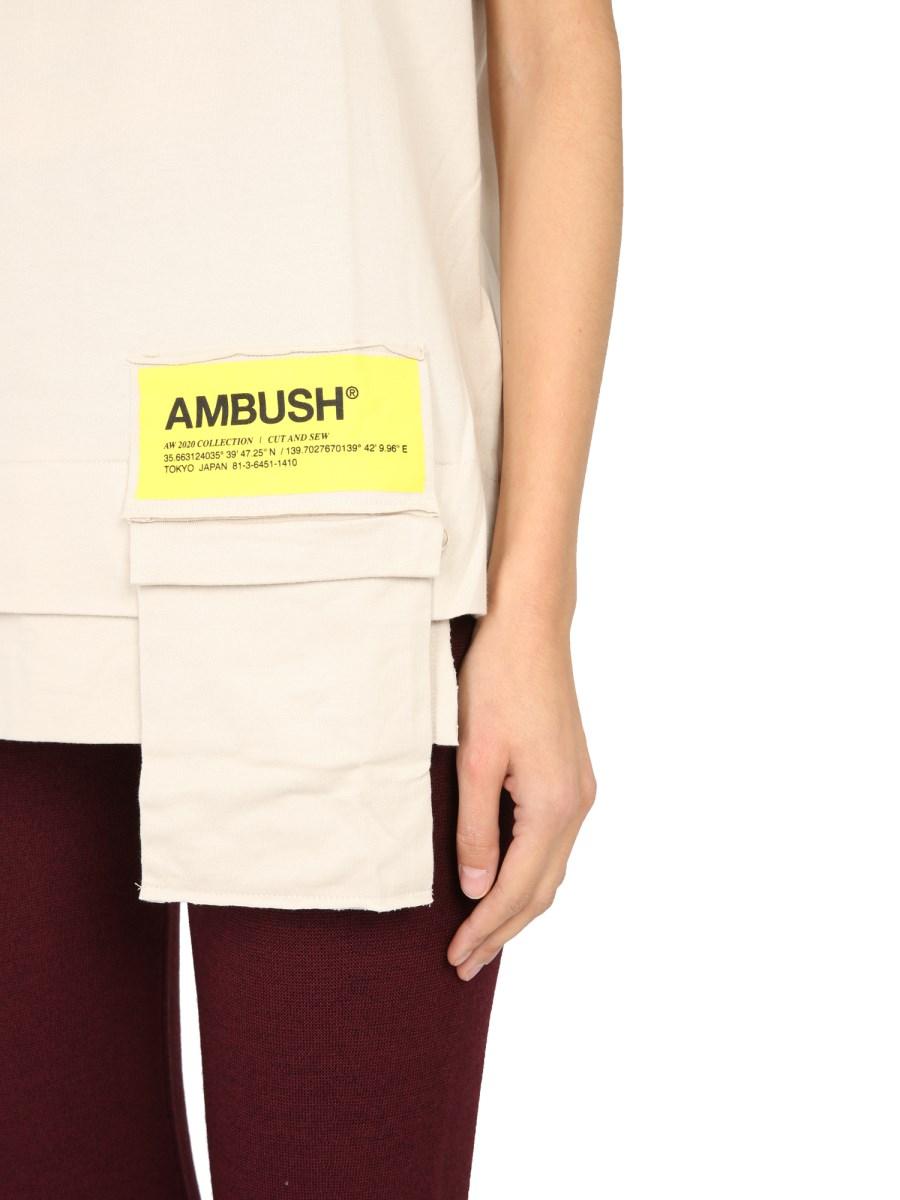AMBUSH T-SHIRT GIROCOLLO IN COTONE CON TASCA