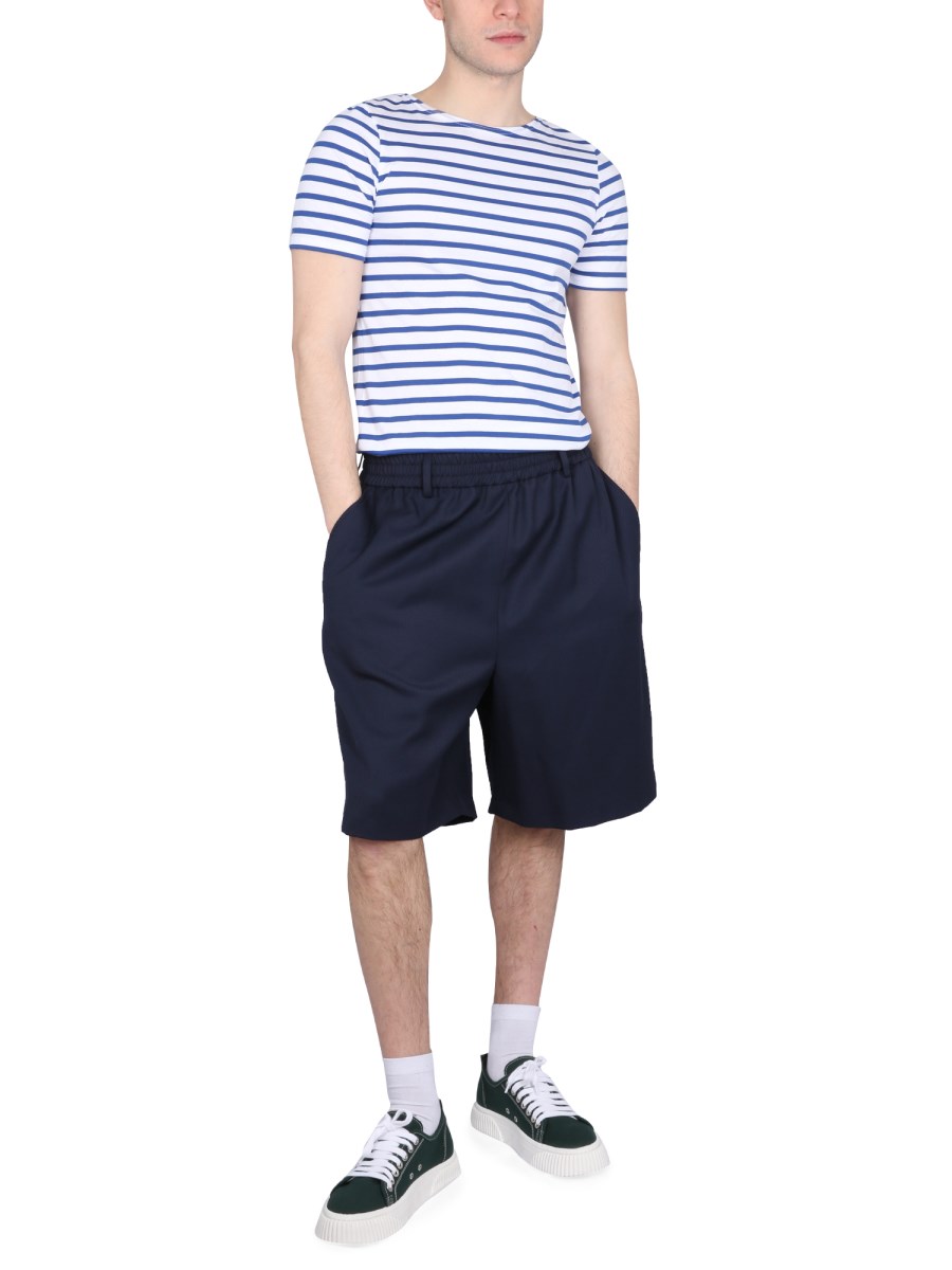 AMI PARIS BERMUDA CON ELASTICO IN MISTO LANA