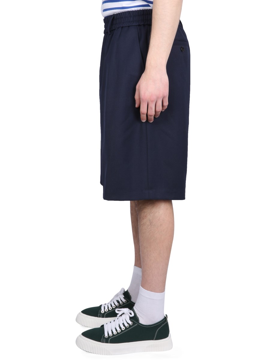 AMI PARIS BERMUDA CON ELASTICO IN MISTO LANA