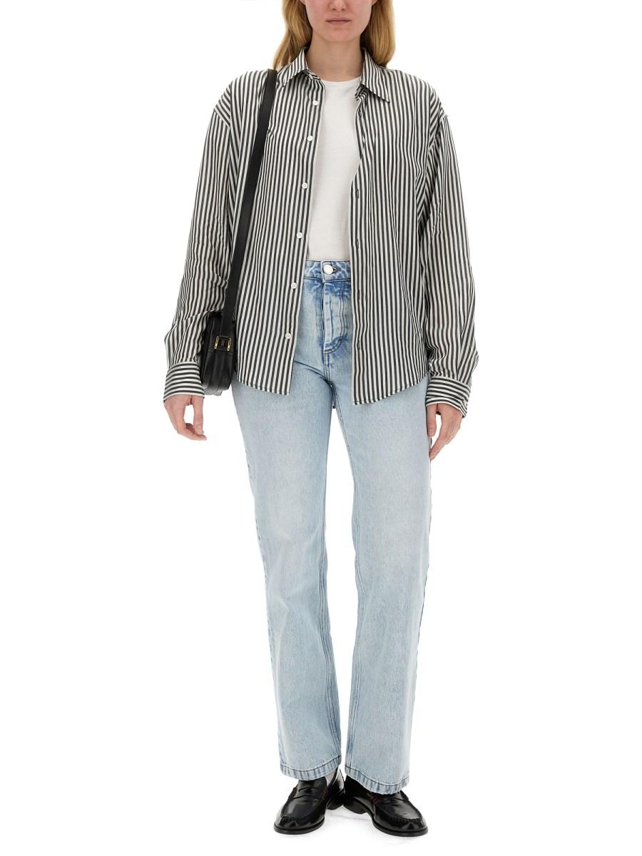 AMI PARIS CAMICIA BOXY FIT IN POPELINE DI COTONE