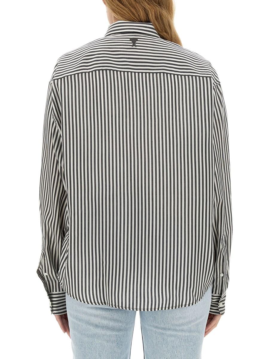 AMI PARIS CAMICIA BOXY FIT IN POPELINE DI COTONE