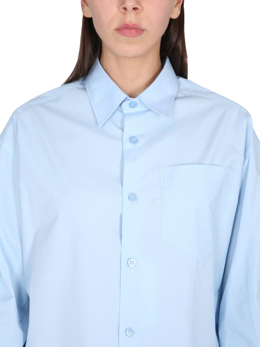 AMI PARIS CAMICIA BOXY FIT IN POPELINE DI COTONE