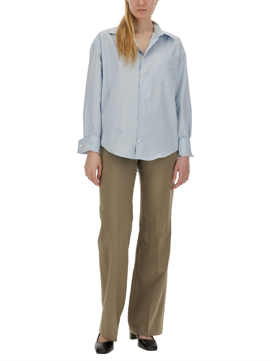 AMI PARIS CAMICIA IN POPELINE DI COTONE CON LOGO