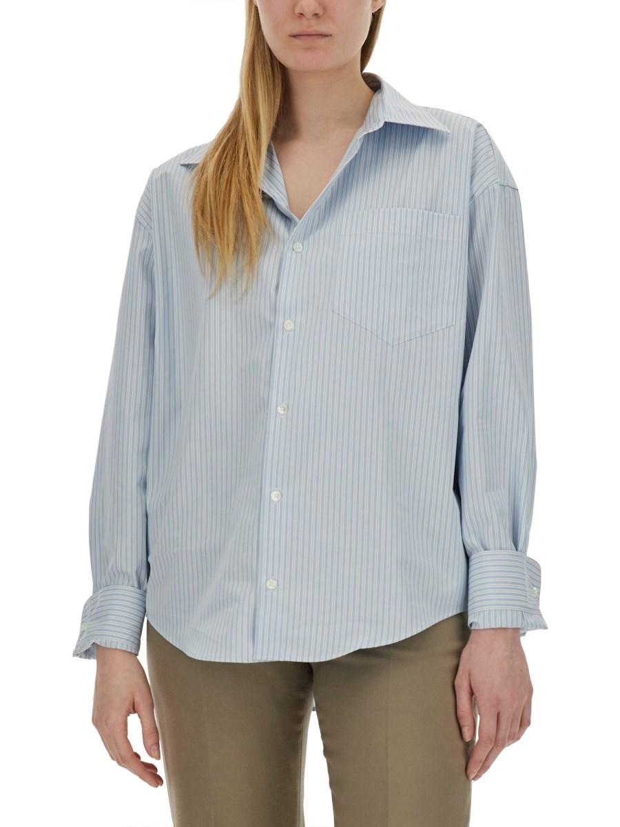 AMI PARIS CAMICIA IN POPELINE DI COTONE CON LOGO