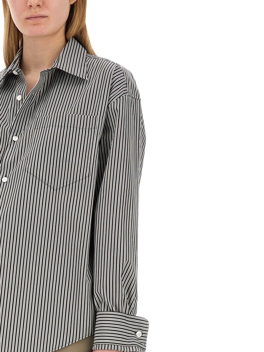 AMI PARIS CAMICIA IN POPELINE DI COTONE CON LOGO