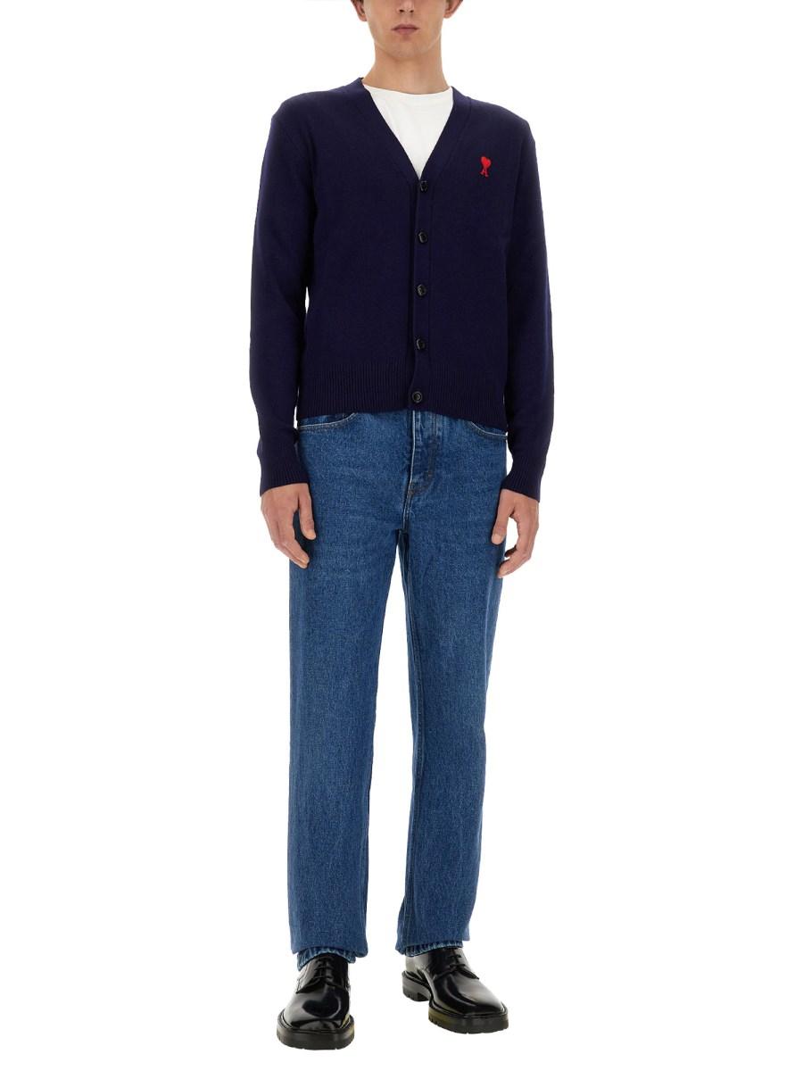 AMI PARIS CARDIGAN CON SCOLLO A V