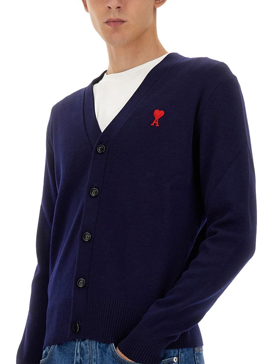 AMI PARIS CARDIGAN CON SCOLLO A V