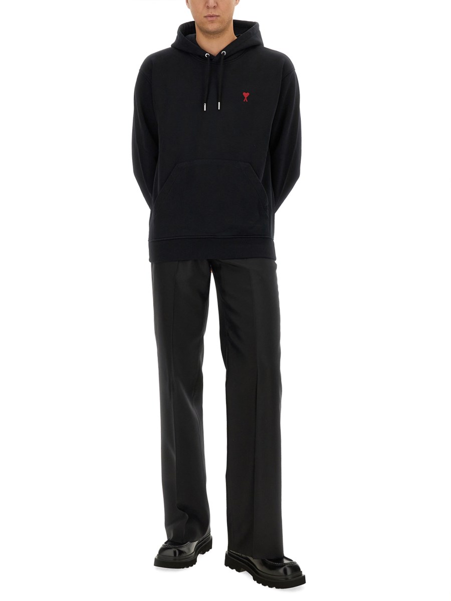 AMI PARIS FELPA "AMI DE COEUR" IN COTONE