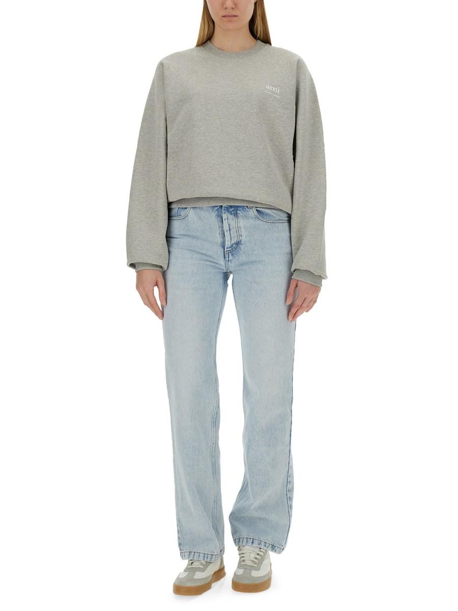 AMI PARIS FELPA IN COTONE CON LOGO