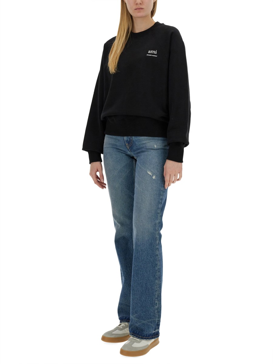 AMI PARIS FELPA IN COTONE CON LOGO