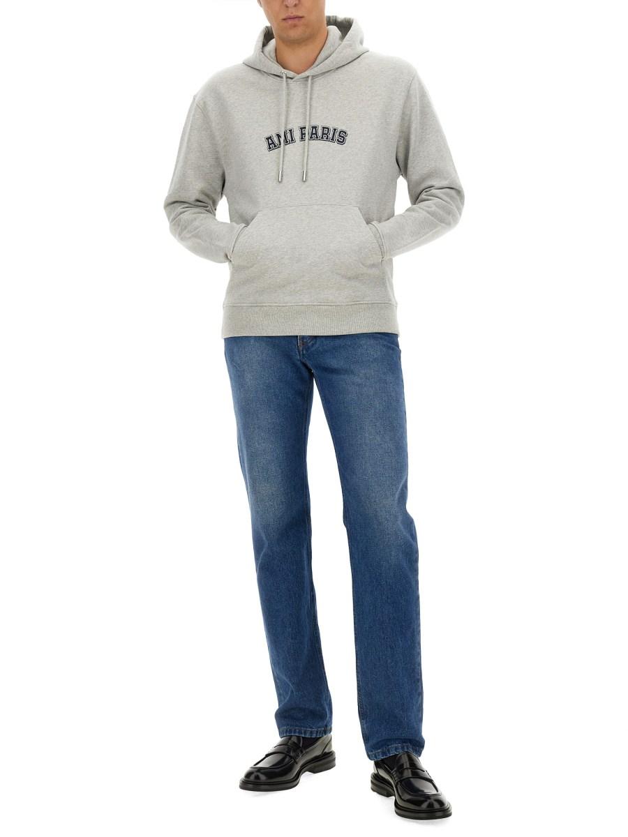 AMI PARIS FELPA IN COTONE CON LOGO