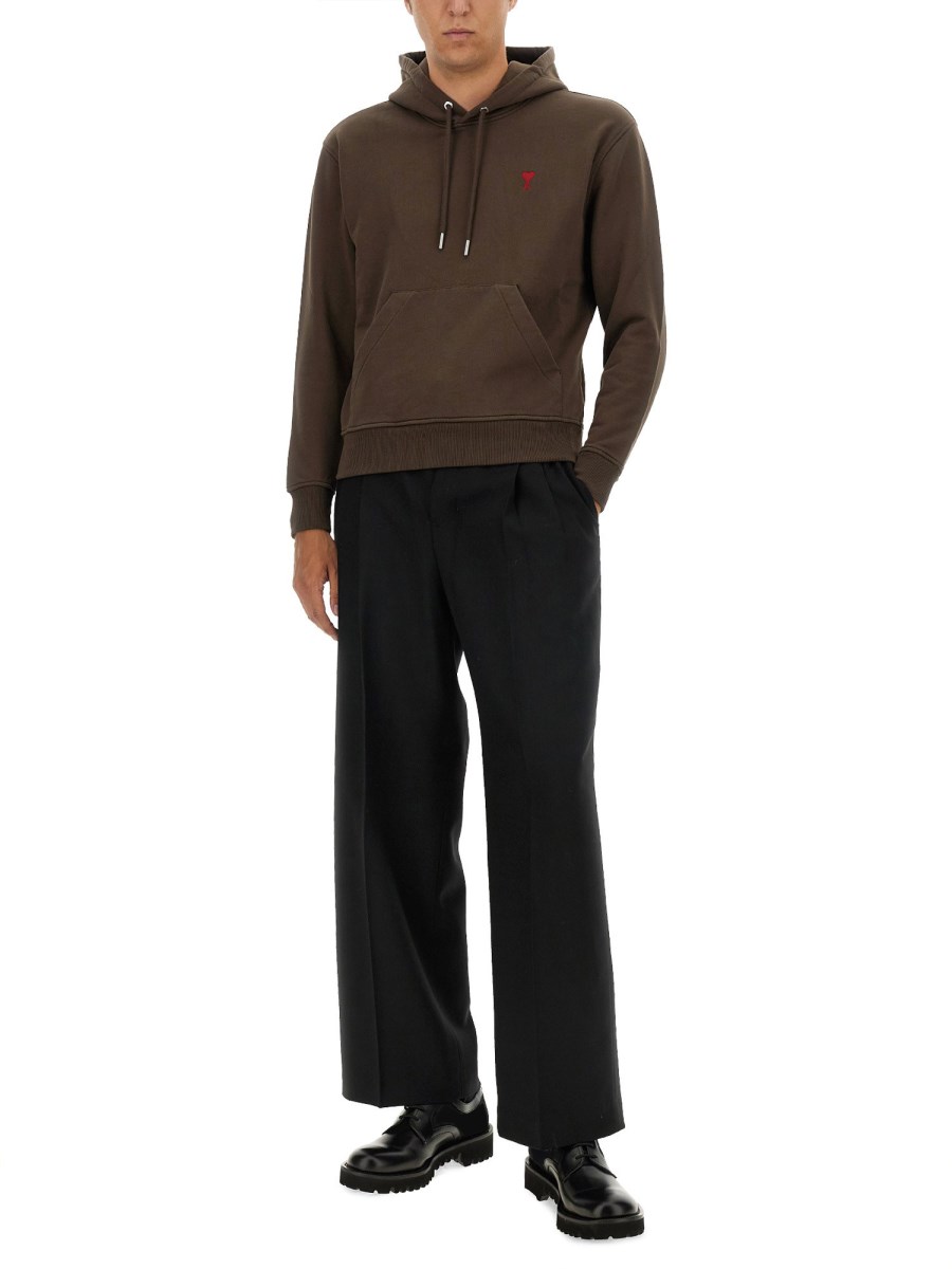 AMI PARIS FELPA IN COTONE CON LOGO