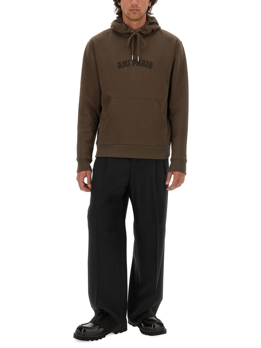 AMI PARIS FELPA IN COTONE CON LOGO
