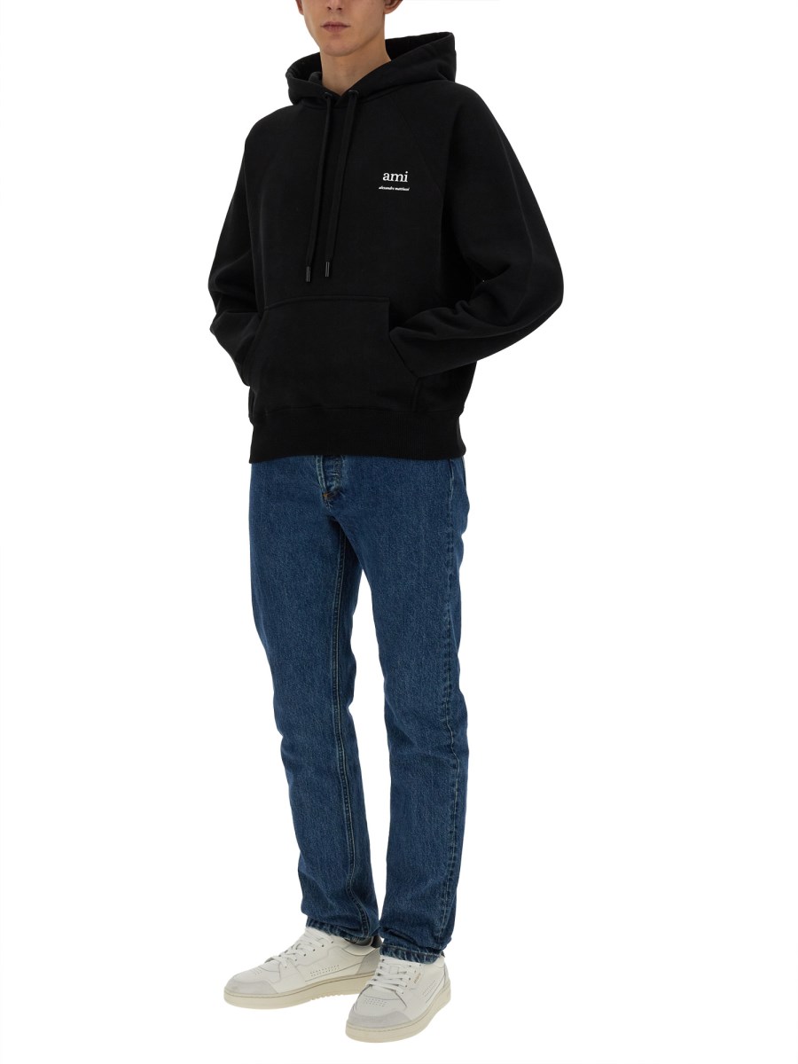 AMI PARIS FELPA IN COTONE CON LOGO