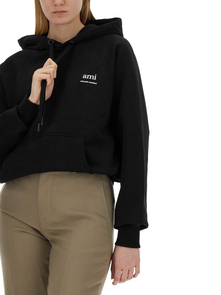 AMI PARIS FELPA IN COTONE CON LOGO