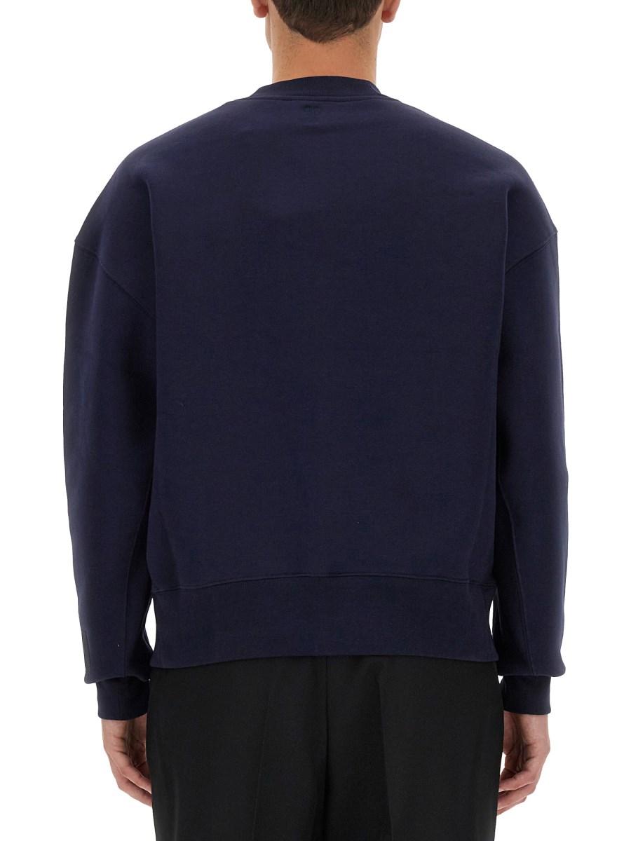 AMI PARIS FELPA IN COTONE CON RICAMO LOGO