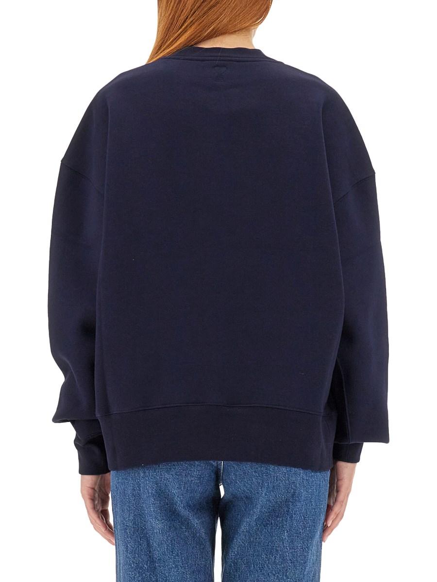 AMI PARIS FELPA IN COTONE CON RICAMO LOGO
