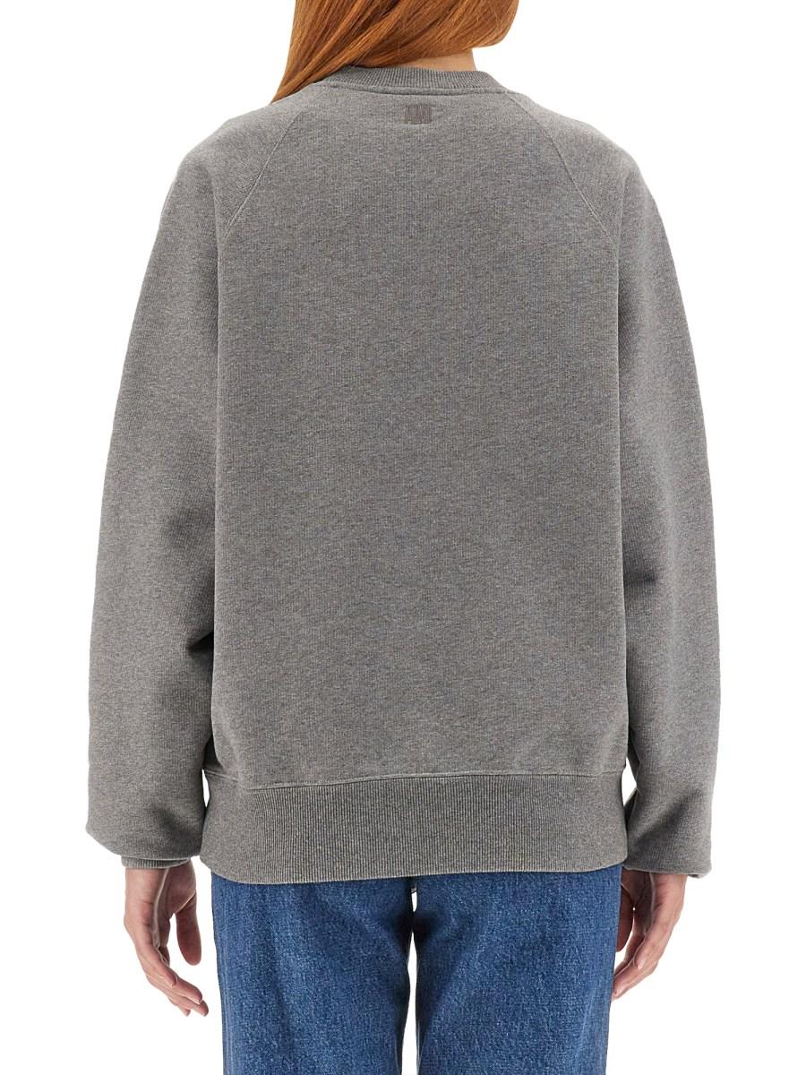 AMI PARIS FELPA IN COTONE CON RICAMO LOGO
