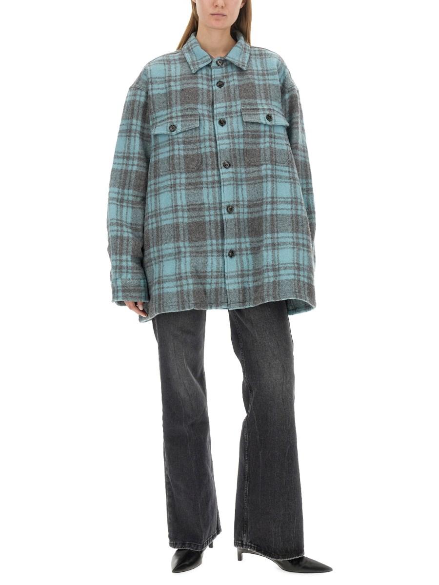 AMI PARIS GIACCA CAMICIA IN LANA VERGINE