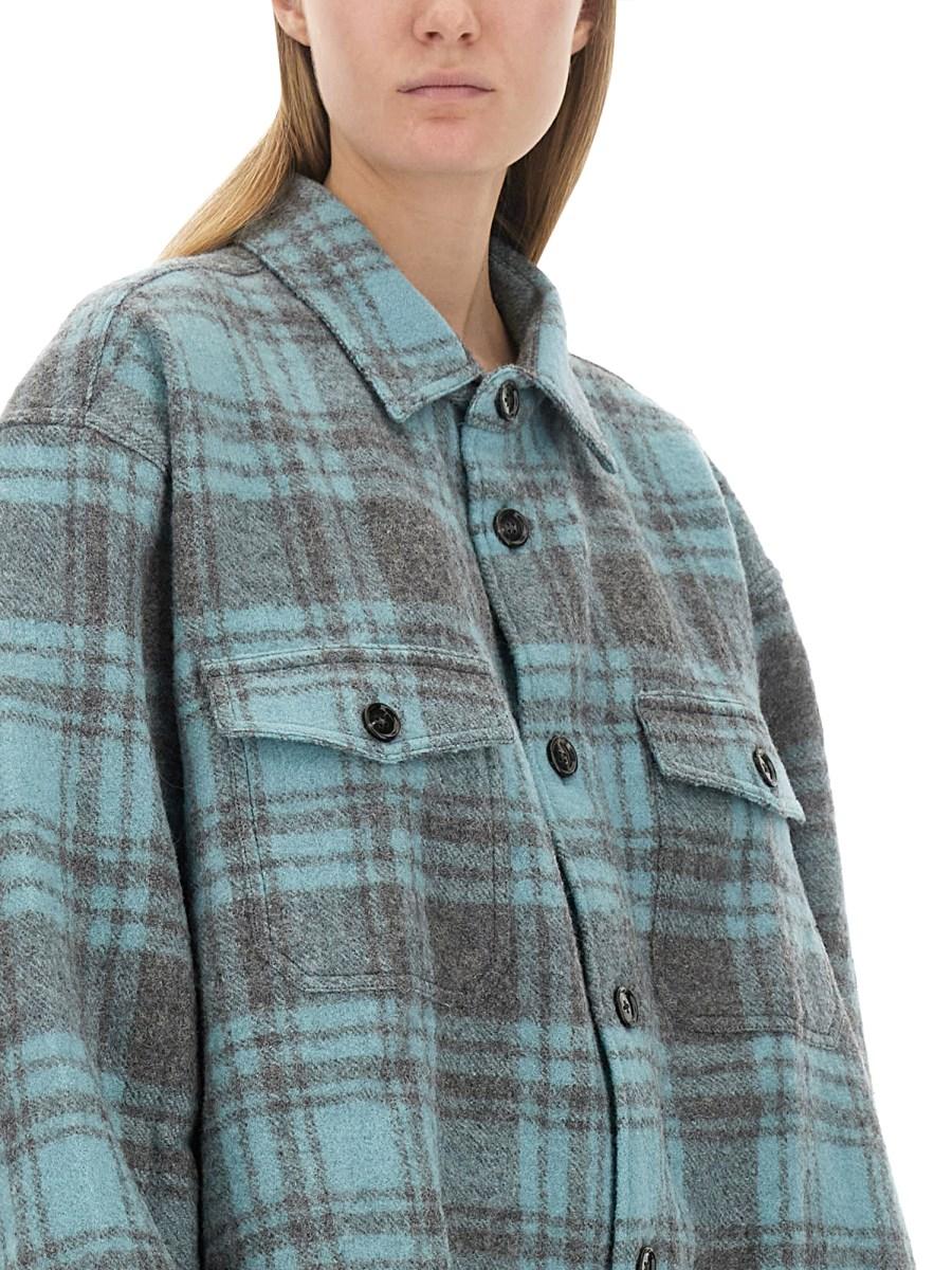 AMI PARIS GIACCA CAMICIA IN LANA VERGINE