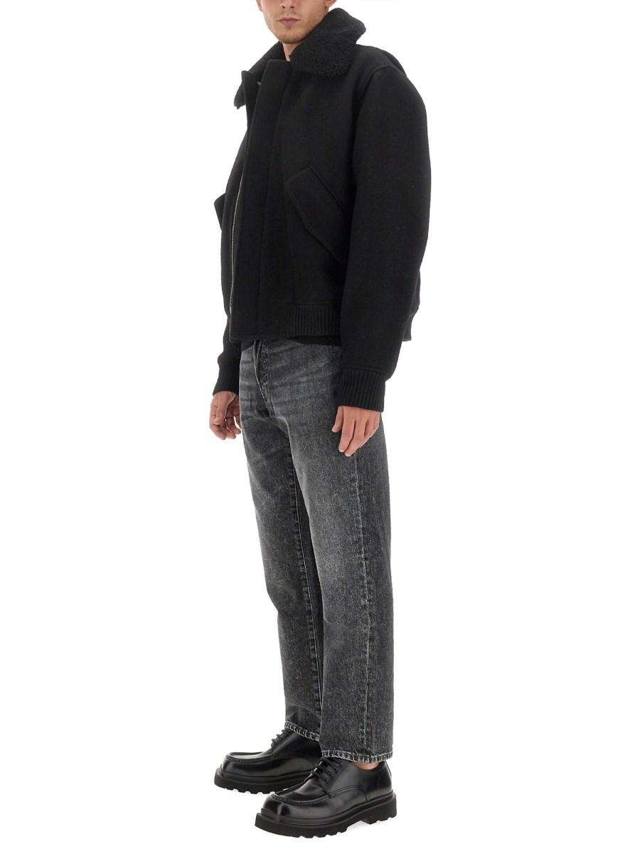 AMI PARIS GIACCA CON COLLO IN SHEARLING