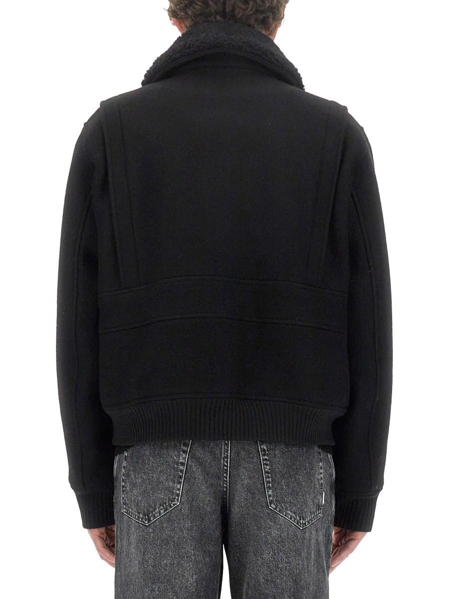 AMI PARIS GIACCA CON COLLO IN SHEARLING