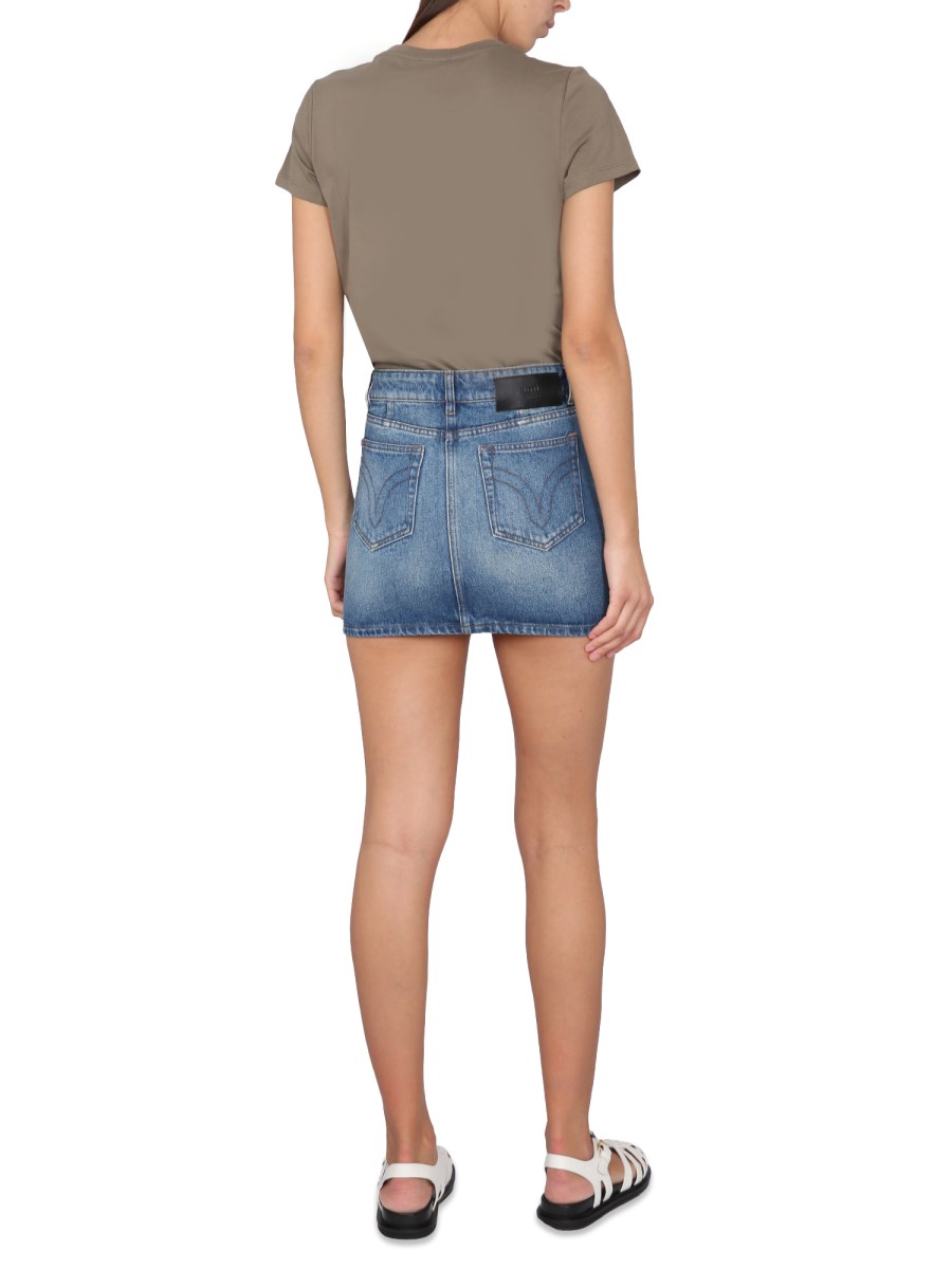 AMI PARIS GONNA MINI IN DENIM DI COTONE