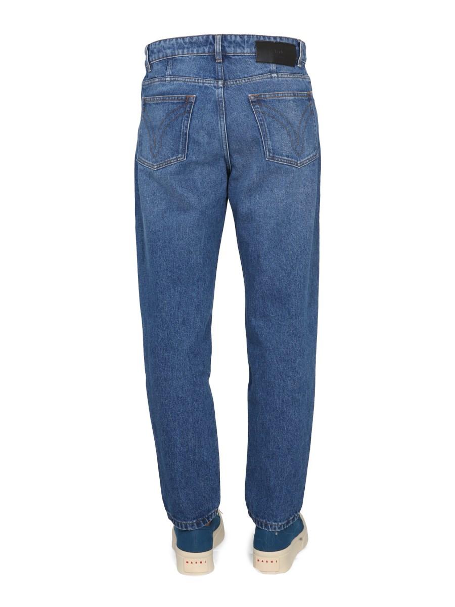 AMI PARIS JEANS TAPERED FIT IN DENIM DI COTONE