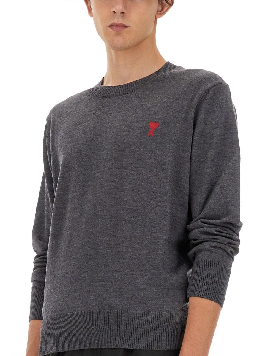AMI PARIS MAGLIA CON LOGO IN LANA