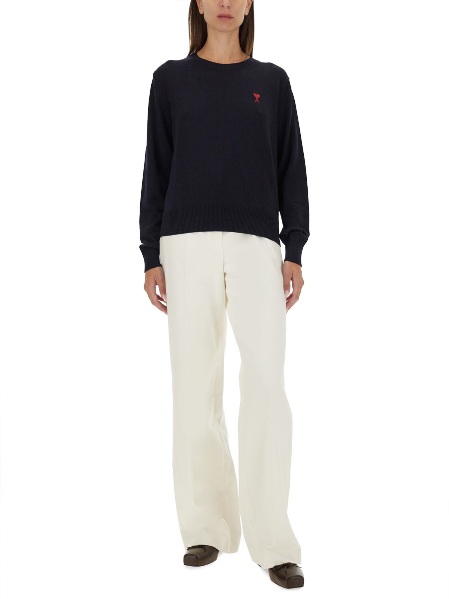 AMI PARIS MAGLIA IN LANA CON LOGO
