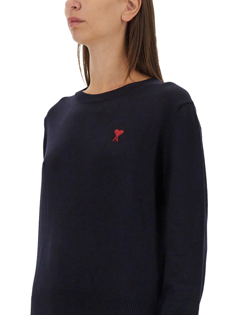 AMI PARIS MAGLIA IN LANA CON LOGO