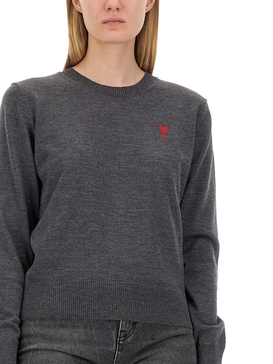 AMI PARIS MAGLIA IN LANA CON LOGO