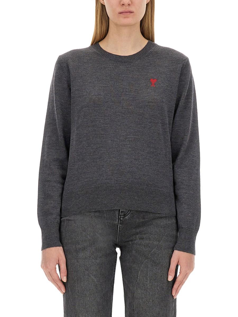 AMI PARIS MAGLIA IN LANA CON LOGO