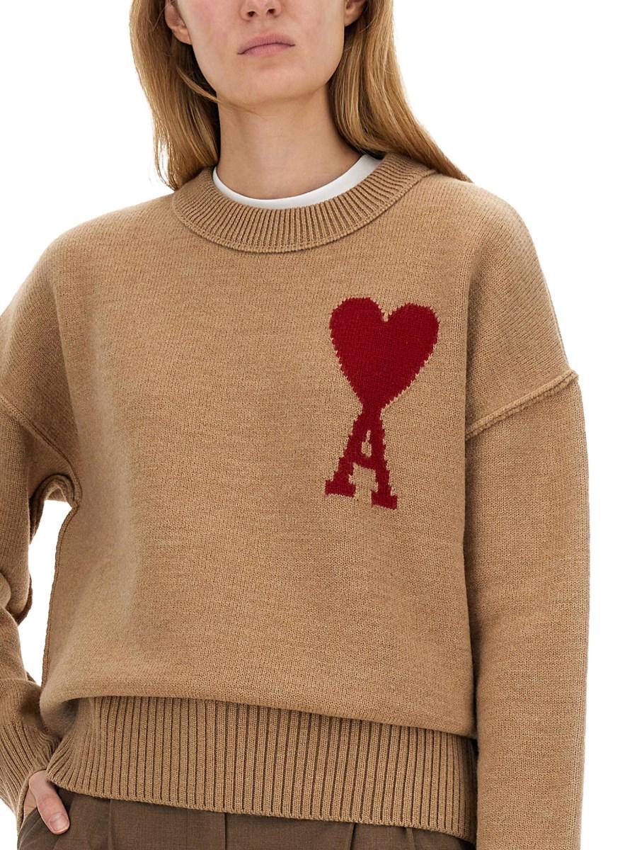 AMI PARIS MAGLIA IN LANA CON RICAMO LOGO