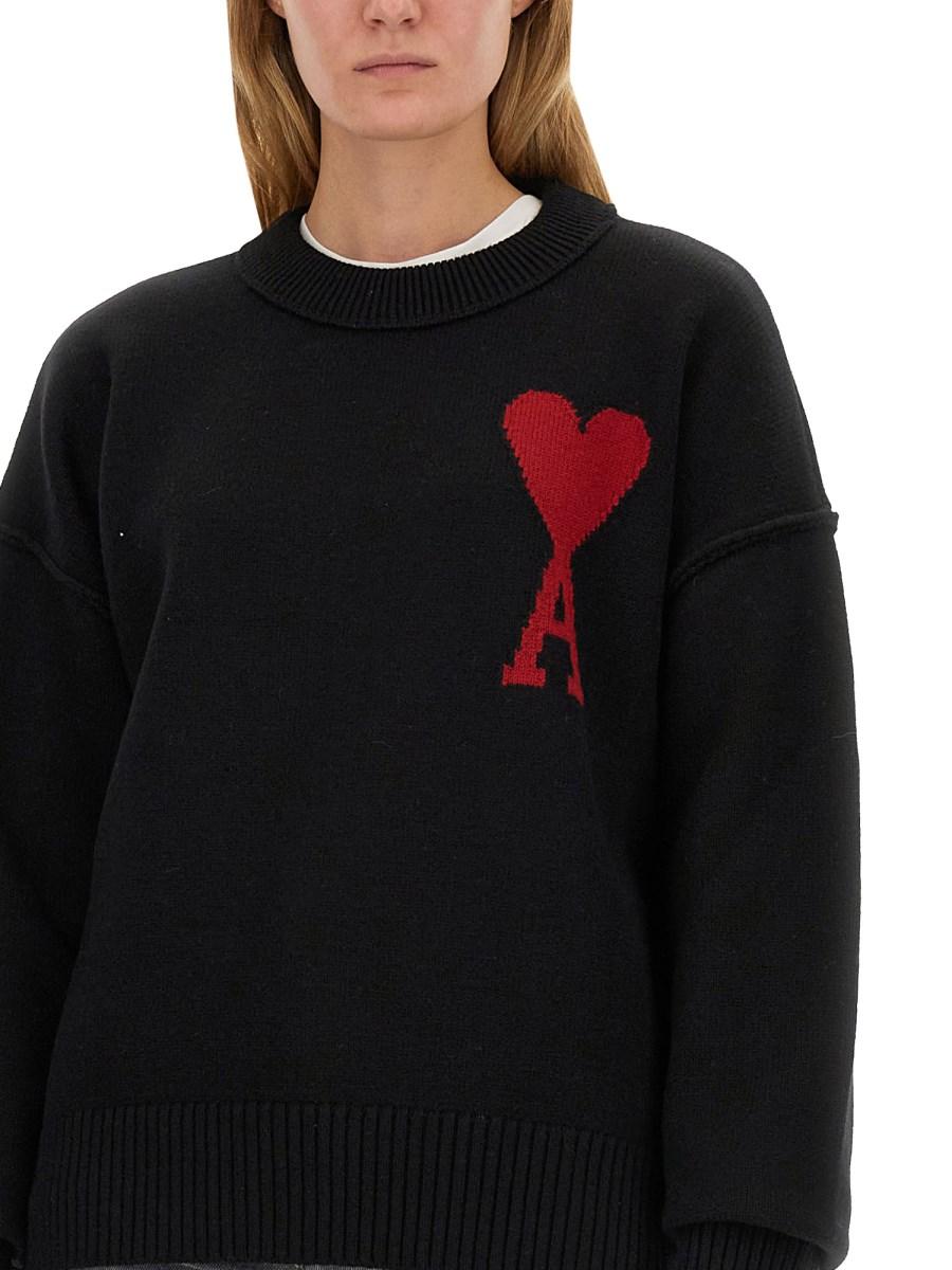 AMI PARIS MAGLIA IN LANA CON RICAMO LOGO