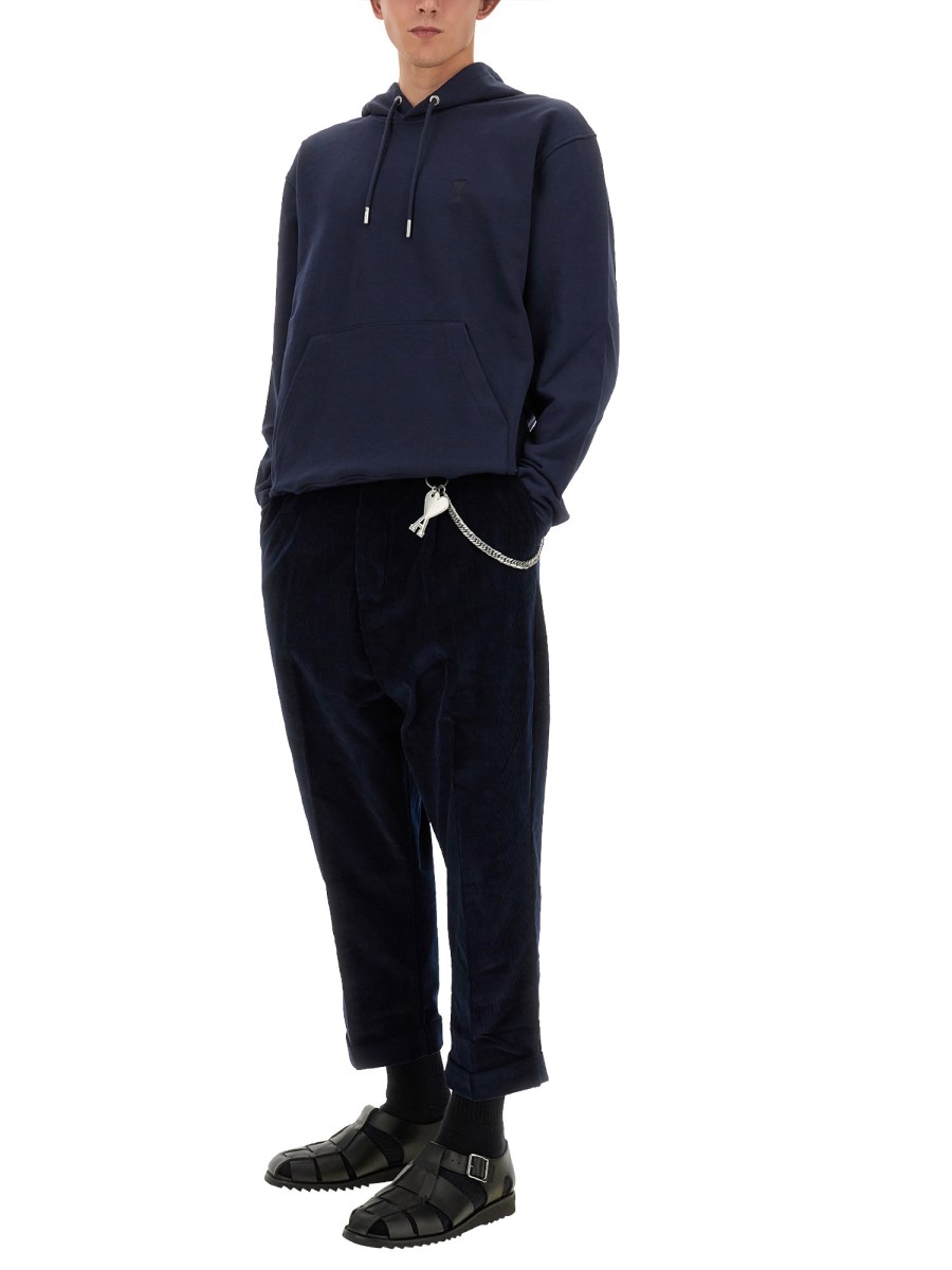 AMI PARIS PANTALONE CARROT FIT IN COTONE