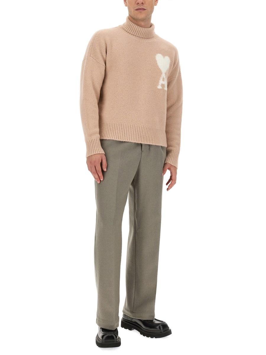 AMI PARIS PANTALONE WIDE FIT IN LANA