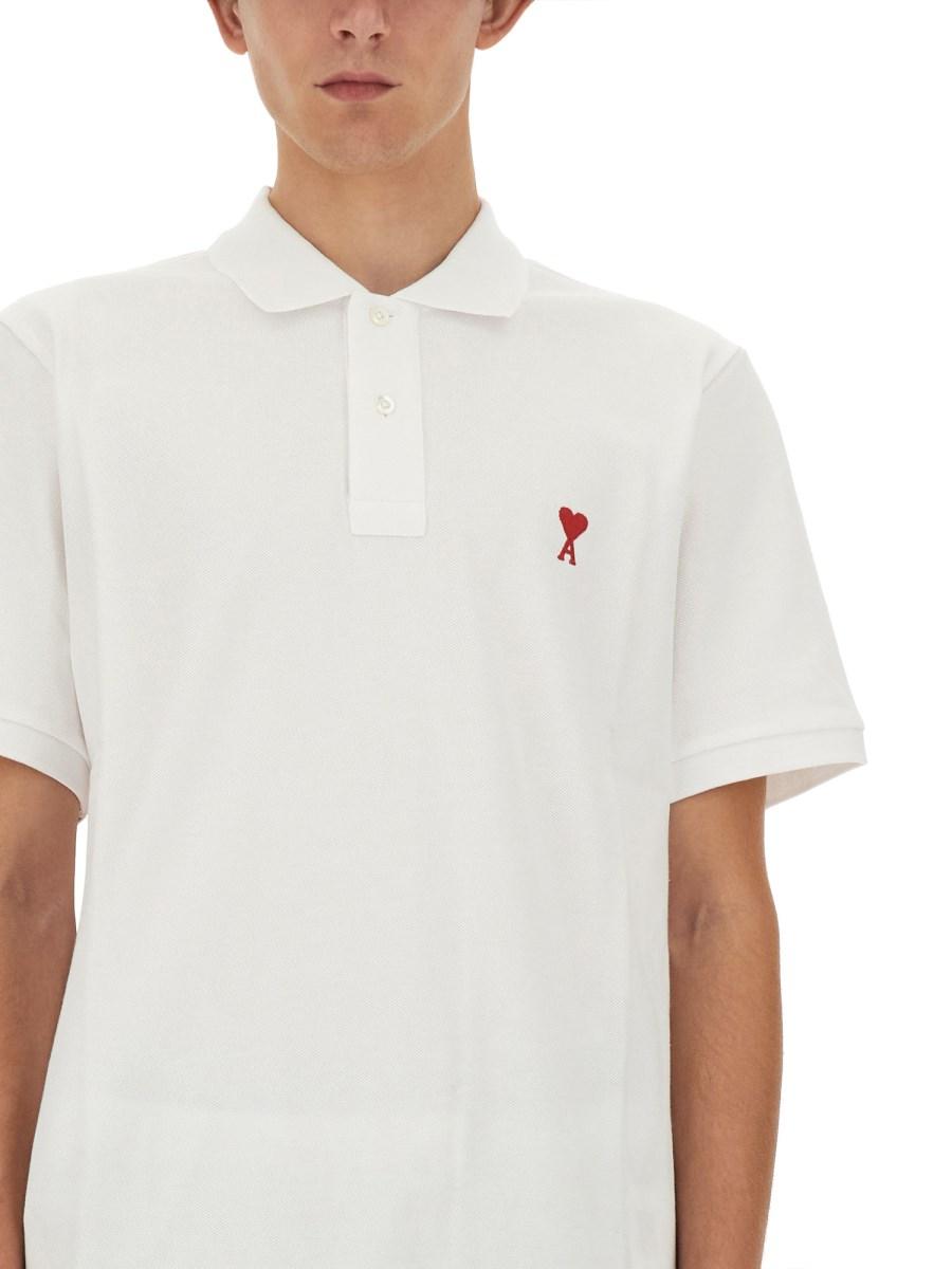 AMI PARIS POLO IN COTONE CON LOGO RICAMATO