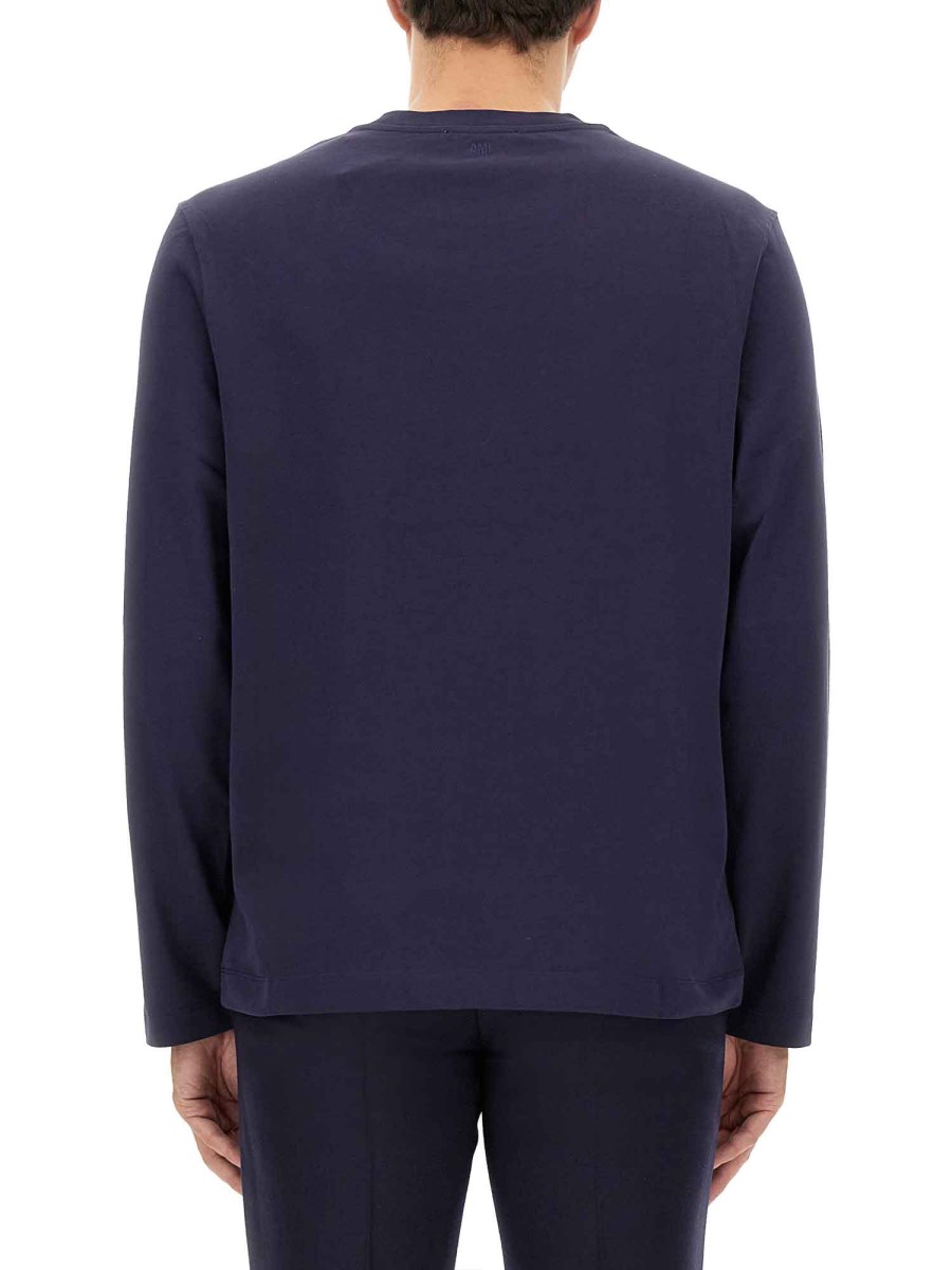 AMI PARIS T-SHIRT CON LOGO IN JERSEY DI COTONE