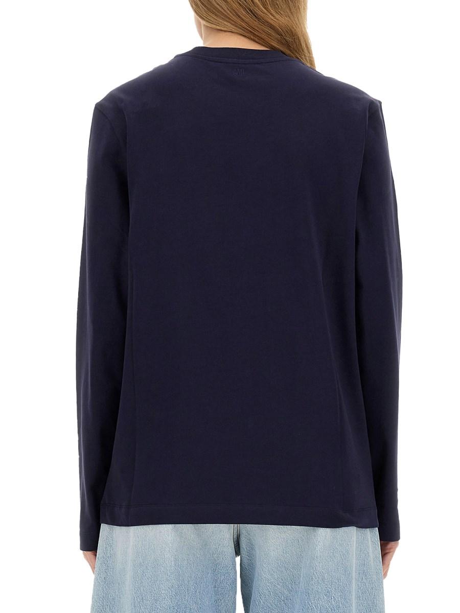 AMI PARIS T-SHIRT CON LOGO IN JERSEY DI COTONE