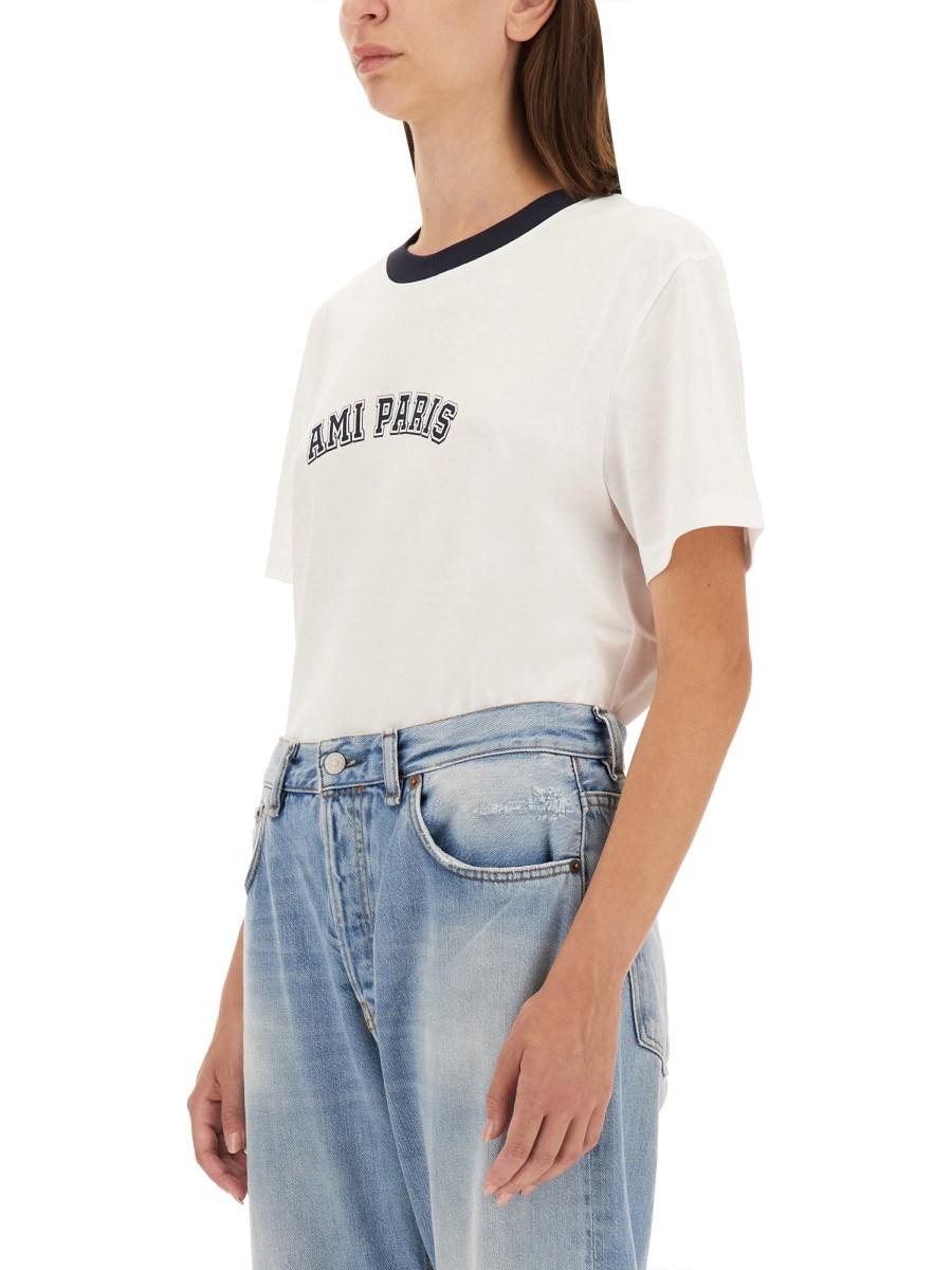 AMI PARIS T-SHIRT IN COTONE CON LOGO